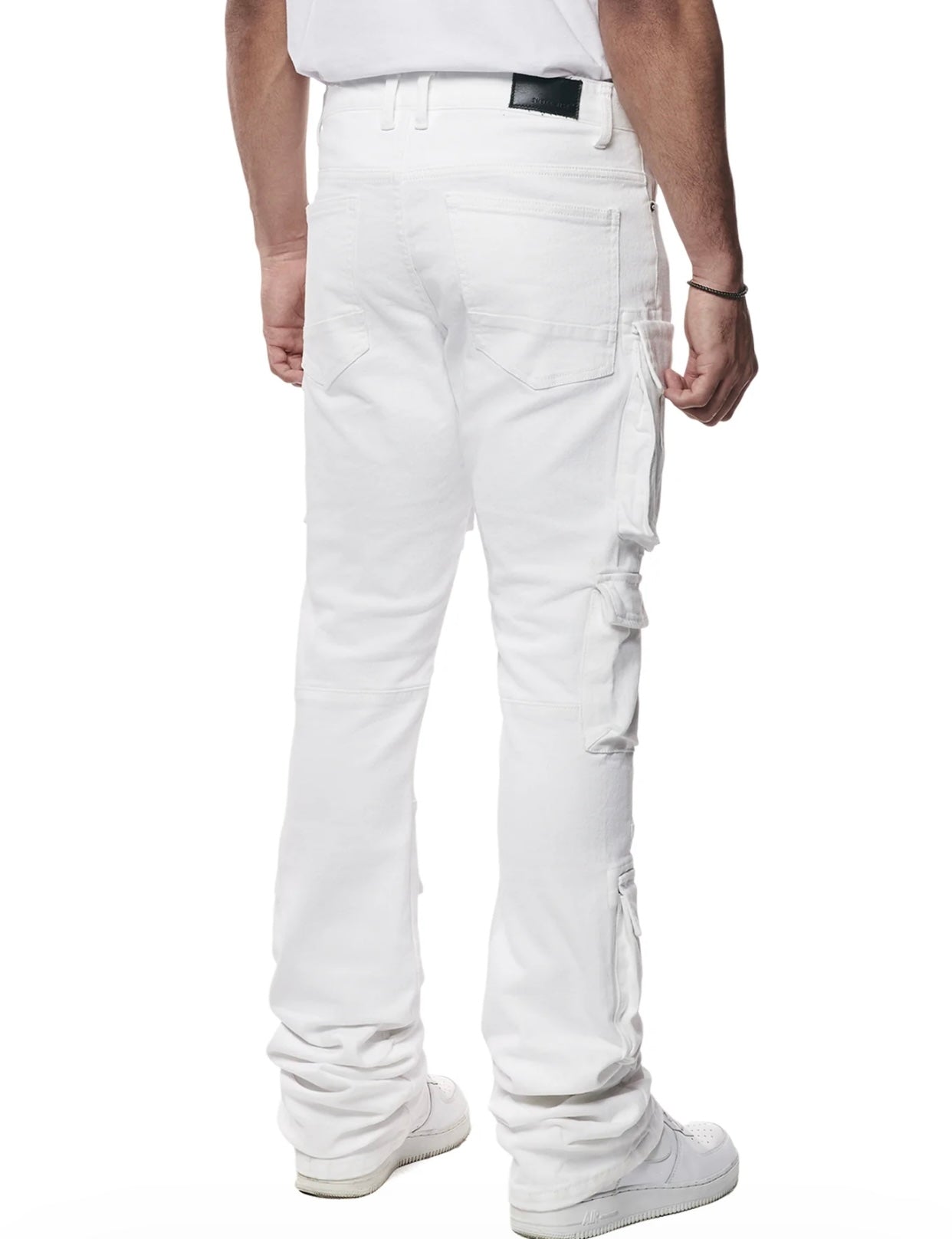 SMOKE RISE STACKED FLARE FIT WHITE 143