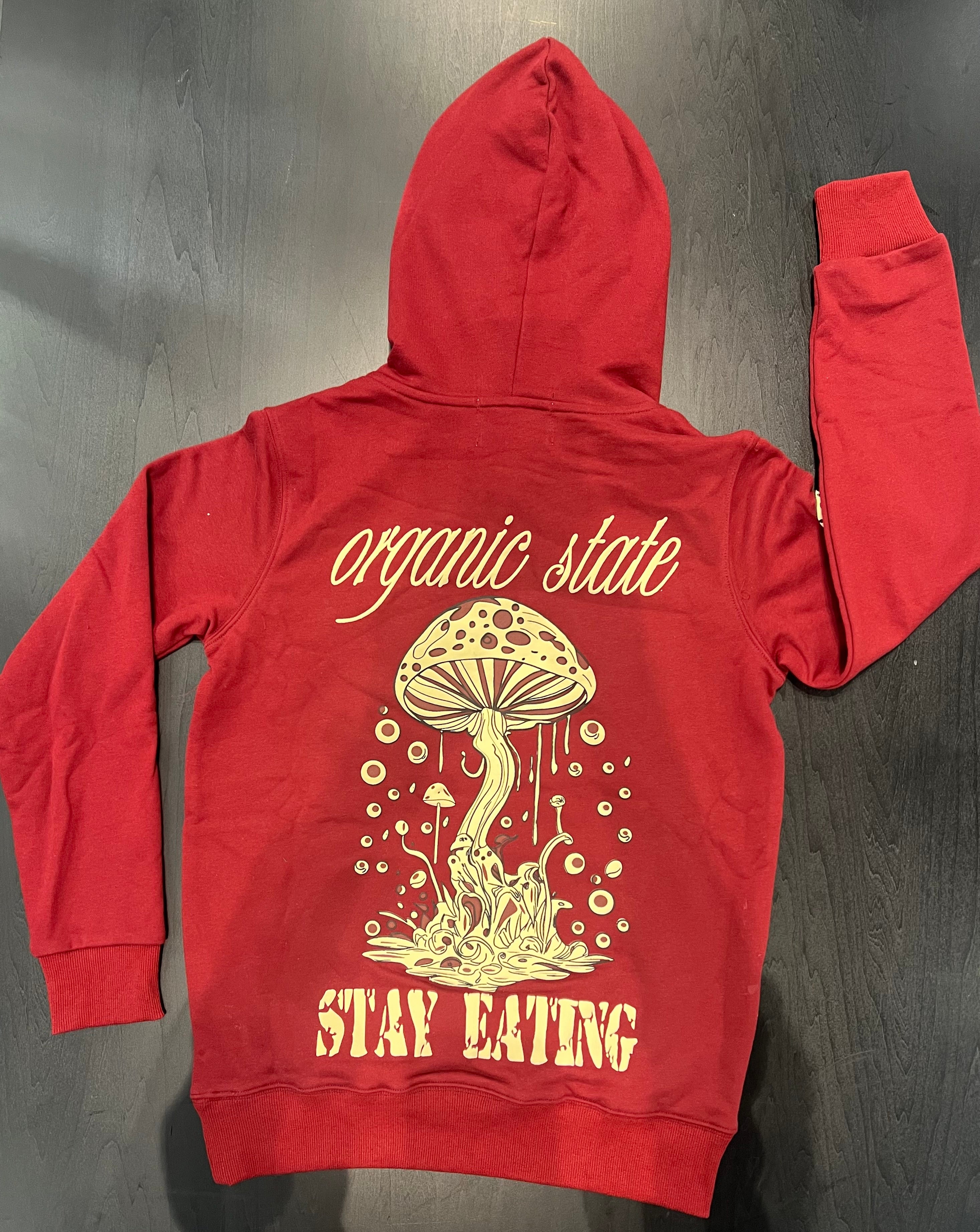 DENIM CITY STAY EATING HOODIE BURGUNDY 2311