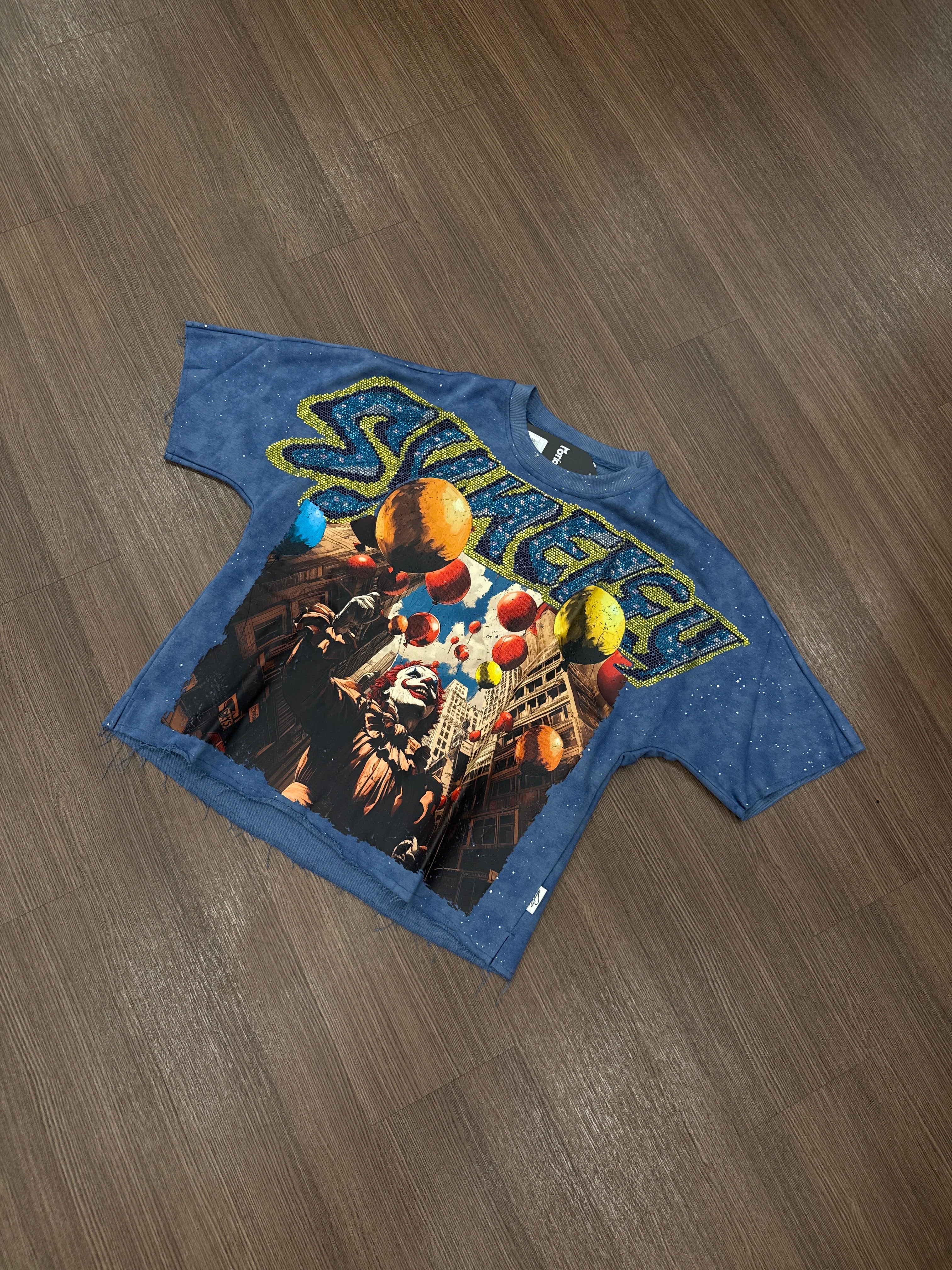 SYNERGY BLUE CROPPED T-SHIRT