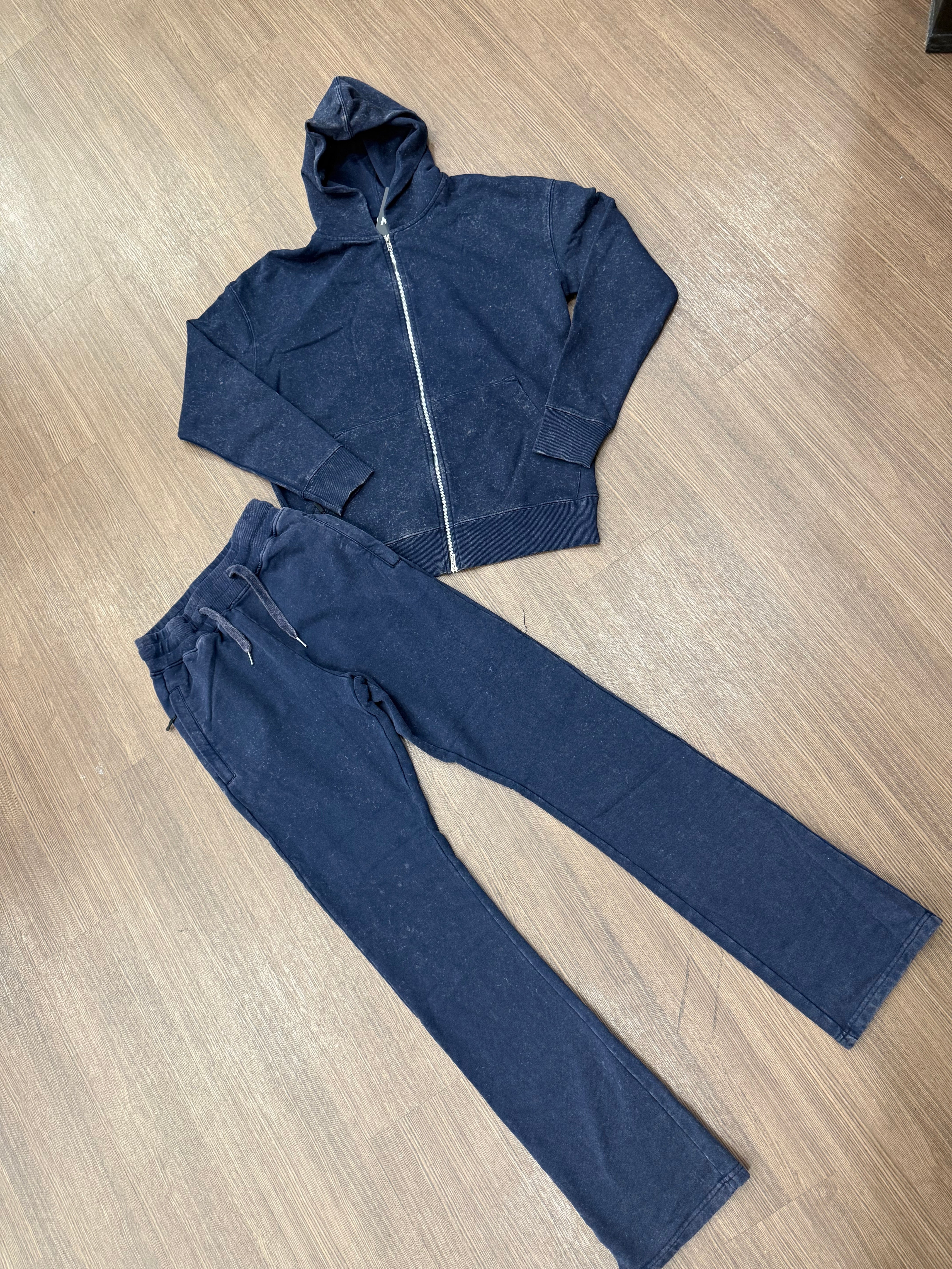 Mineral Wash Stacked Sweat Suit