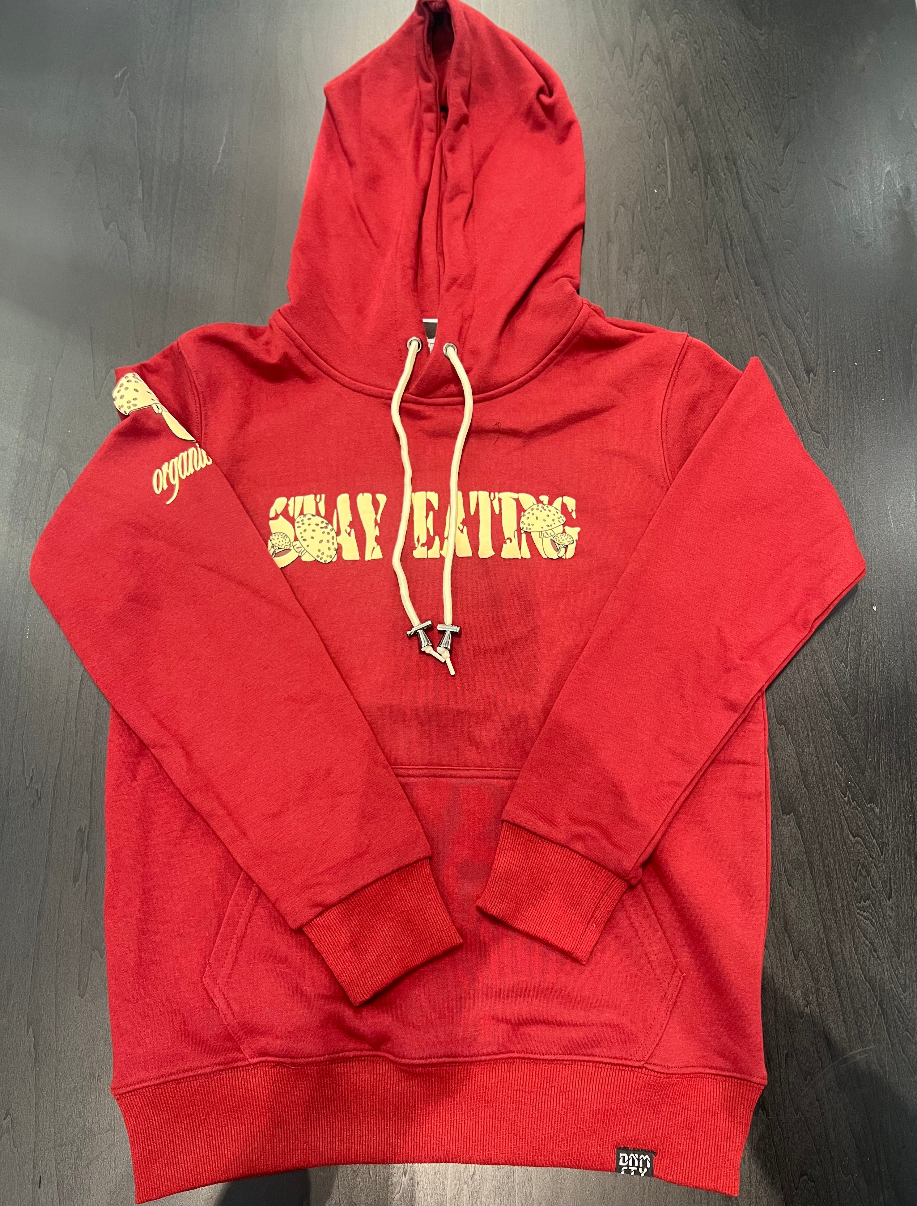 DENIM CITY STAY EATING HOODIE BURGUNDY 2311