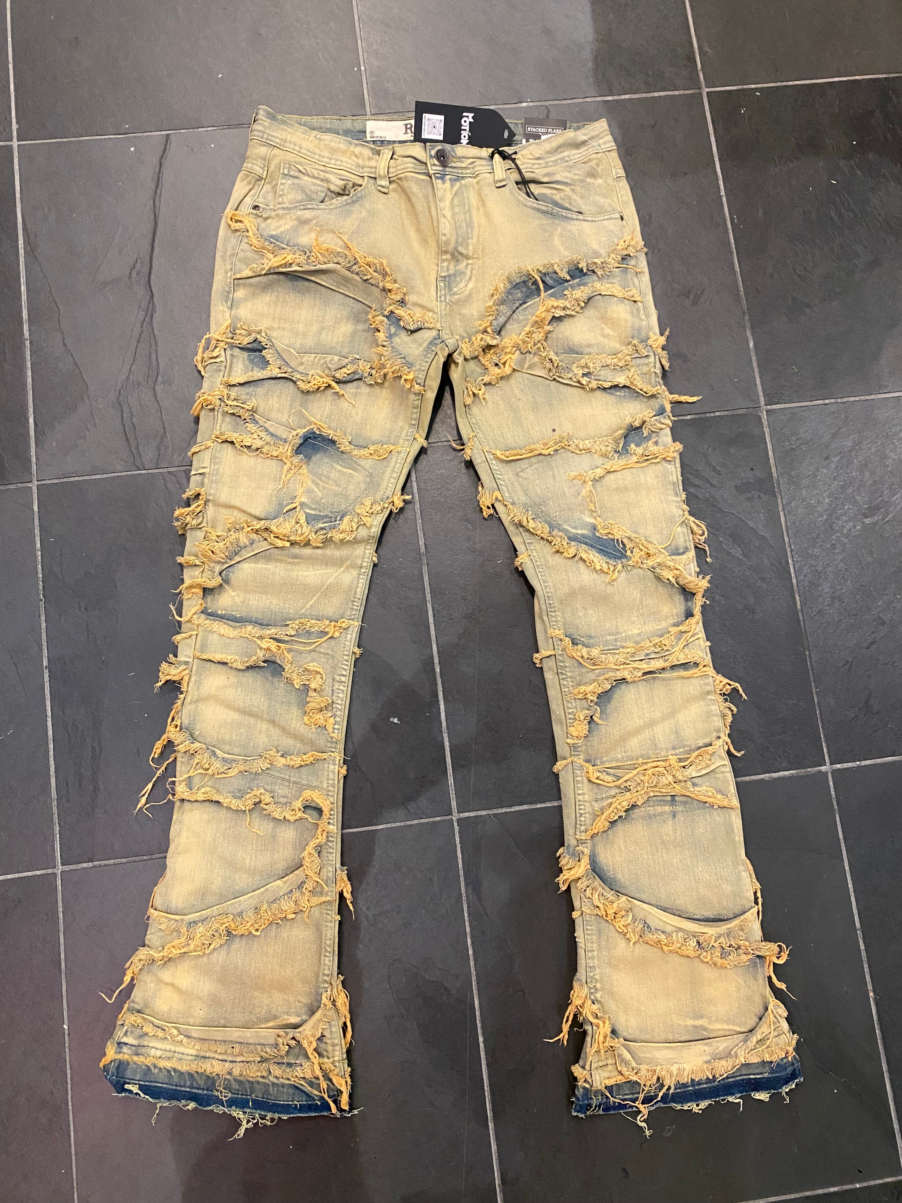 Dirty Wash Stacked Jeans