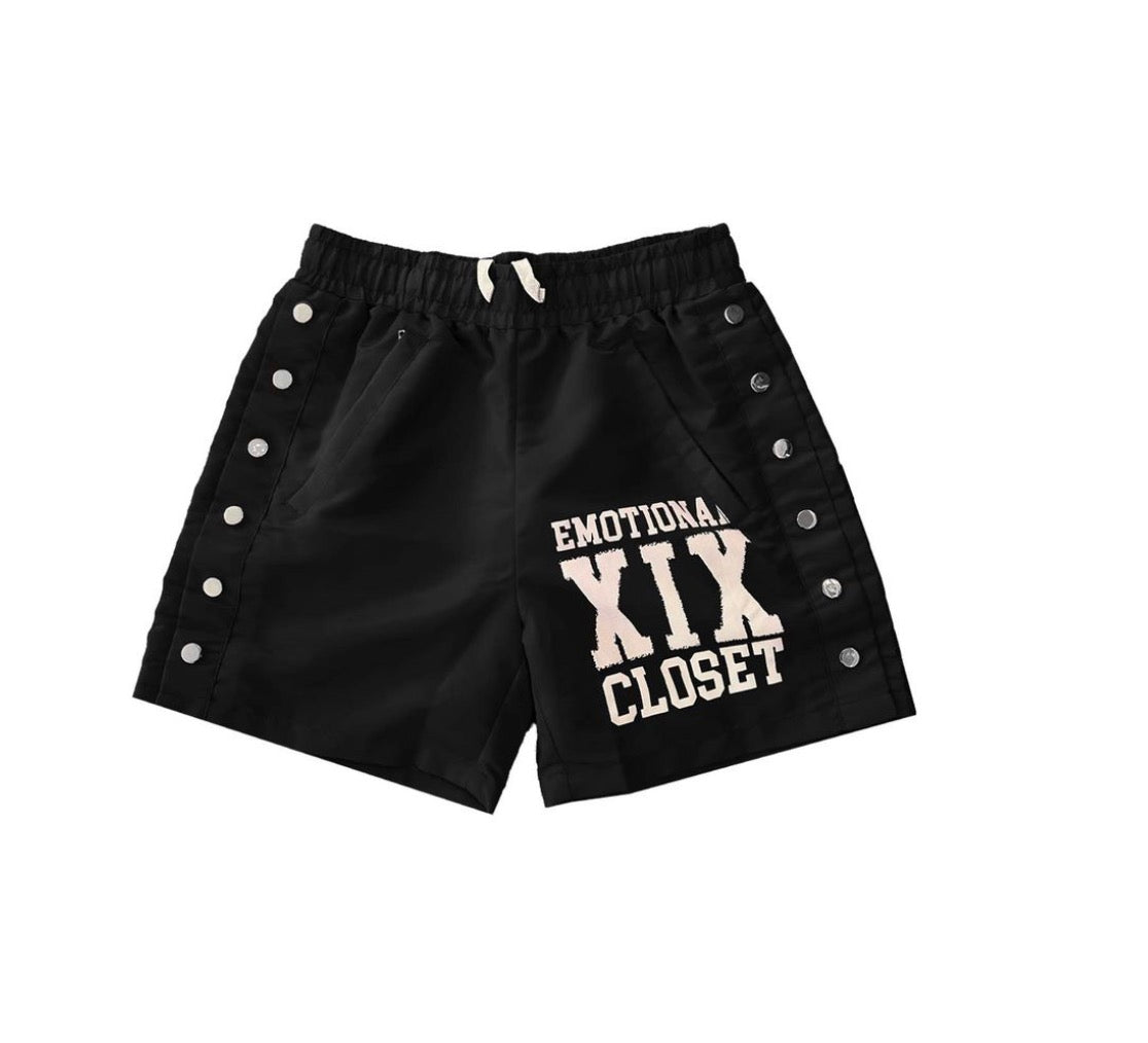 Black “Backyard” Nylon Shorts