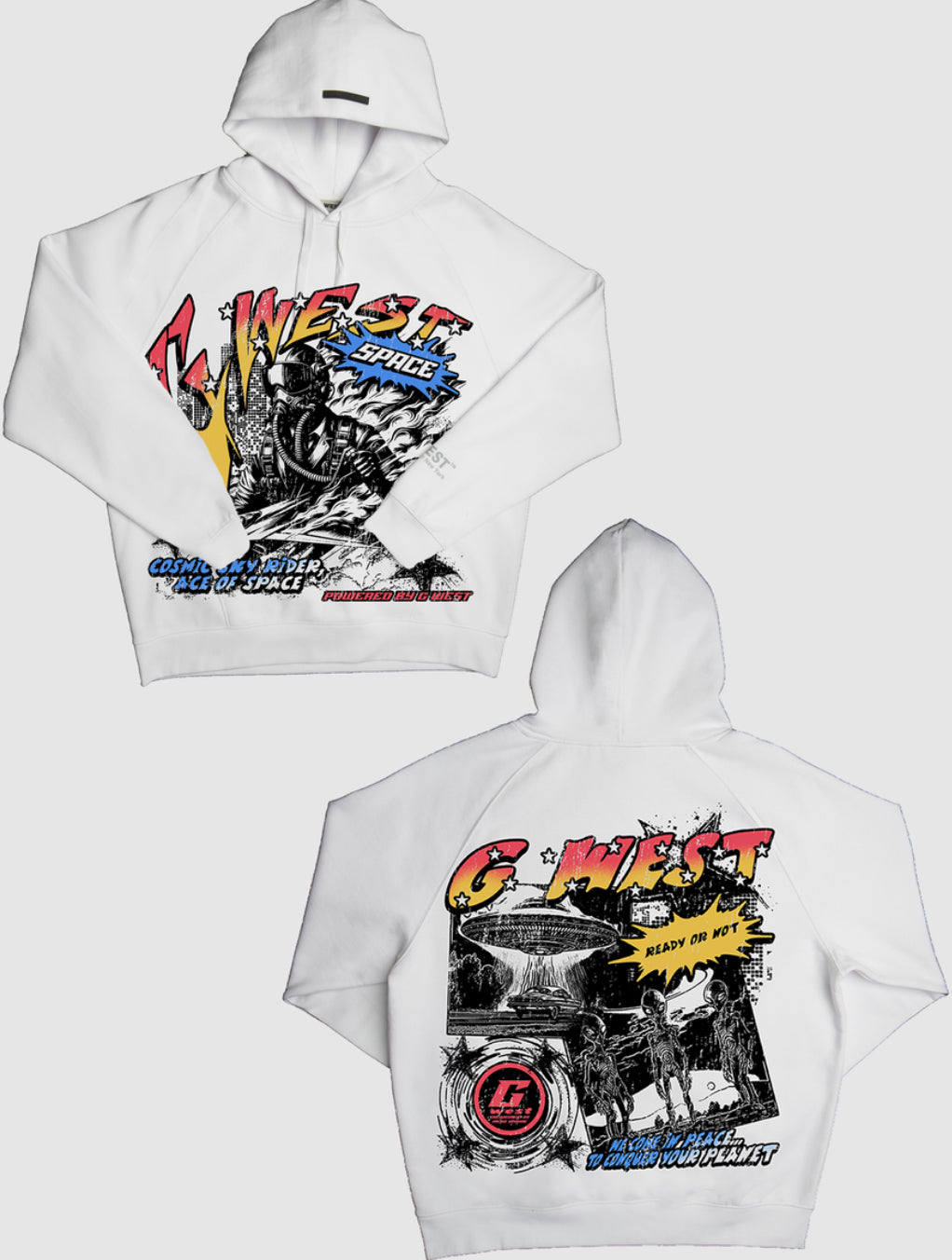 Cosmic Sky Ride White Hoodie