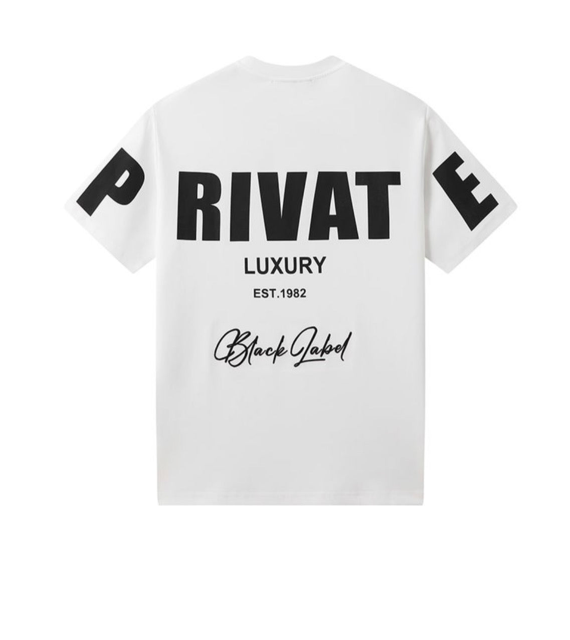 Private BL/White Tee