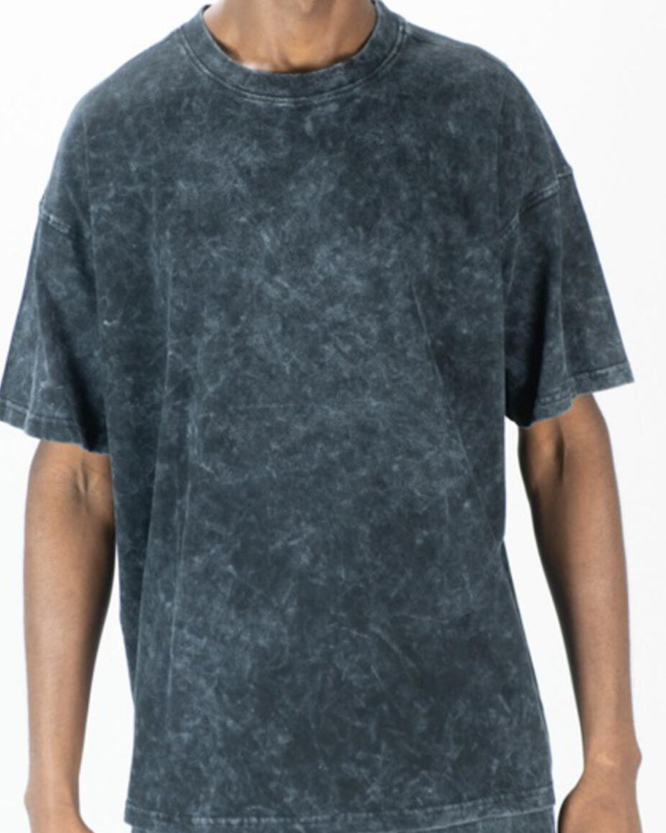 REBEL RS ACID WASHED TEE BLACK 101