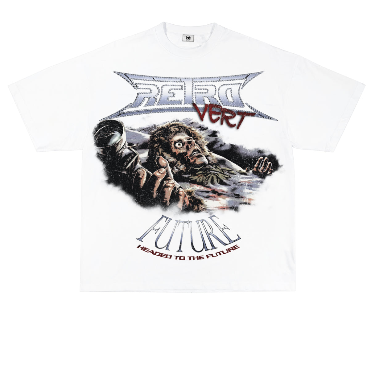 WHITE RHINESTONE WOLVERINE T-SHIRT