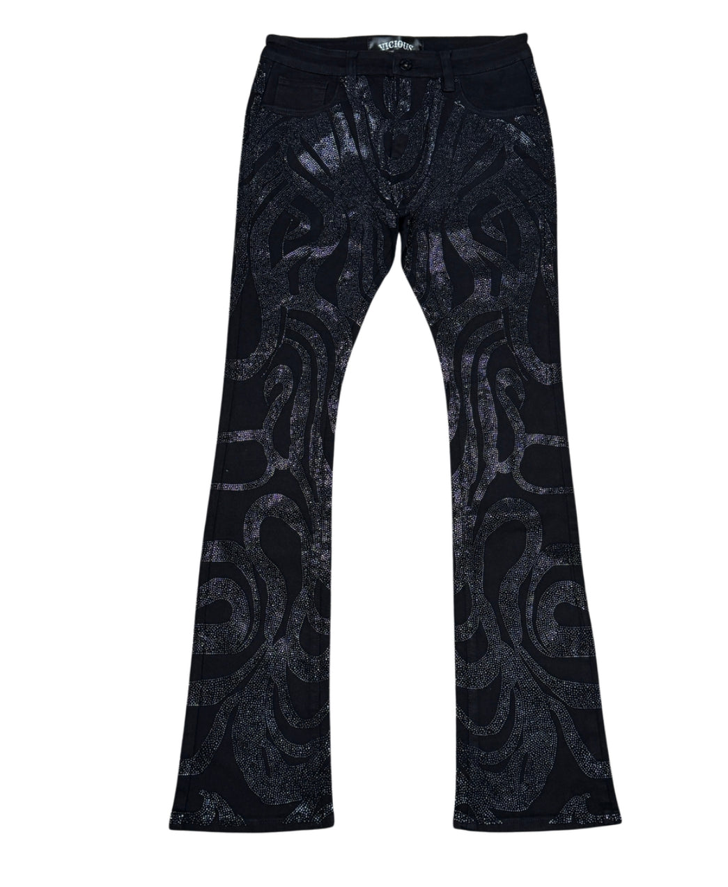 RHINESTONE FLARE DENIM