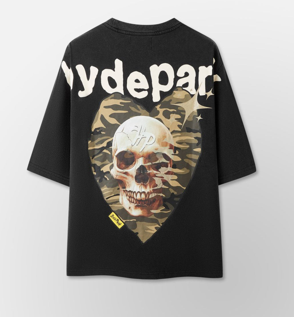 Power Skull Camo Heart - Green/Black