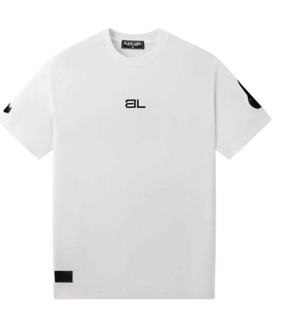 BLACK L WHITE TEE