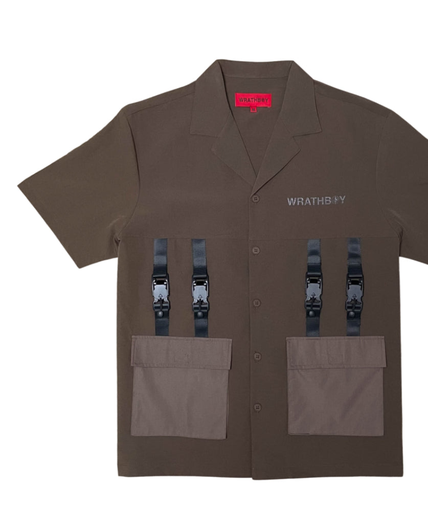 WRATHBOY W.A.R. BUTTON DOWN BROWN 014