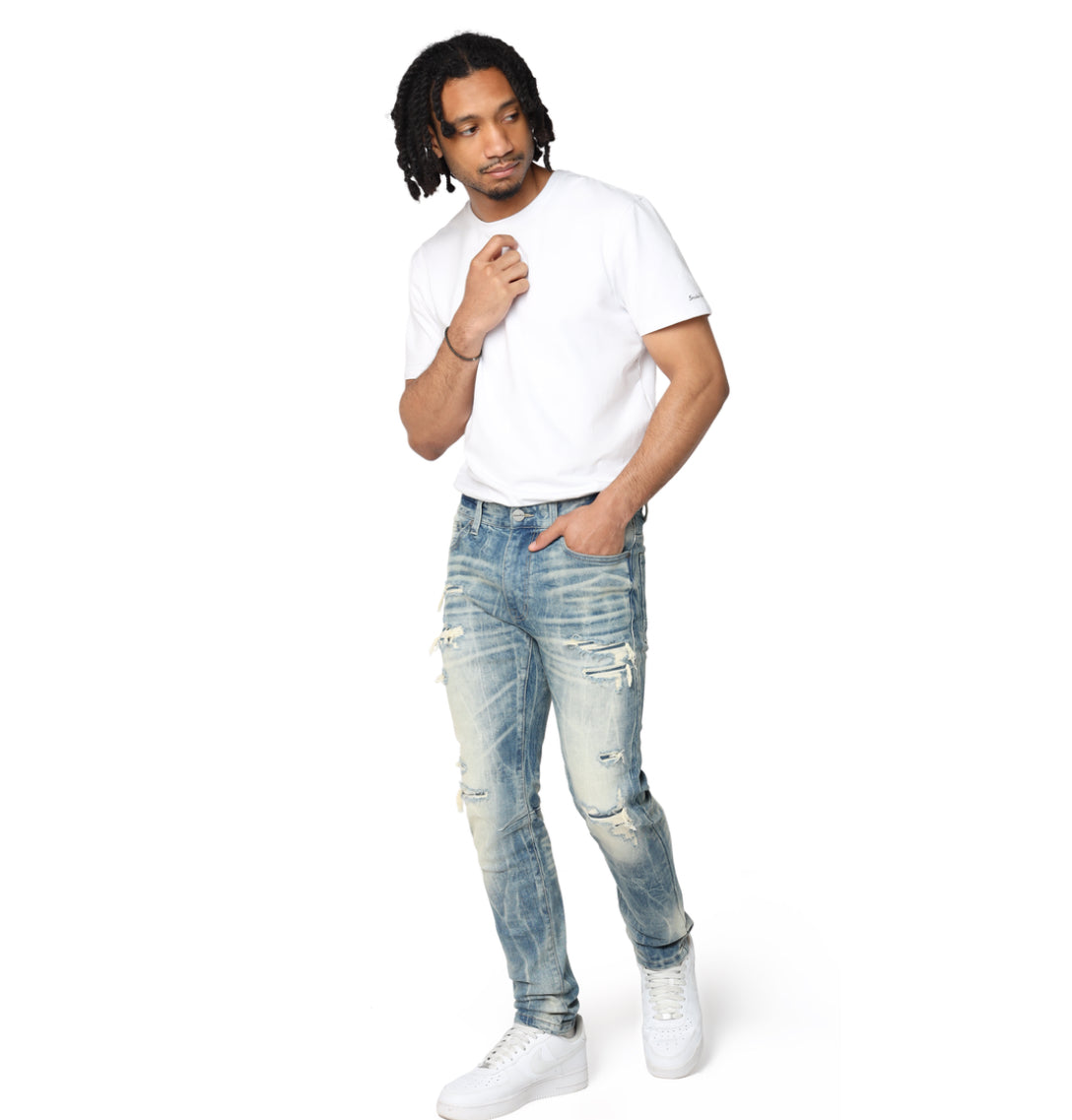 VINTAGE WASHED JEANS Blue