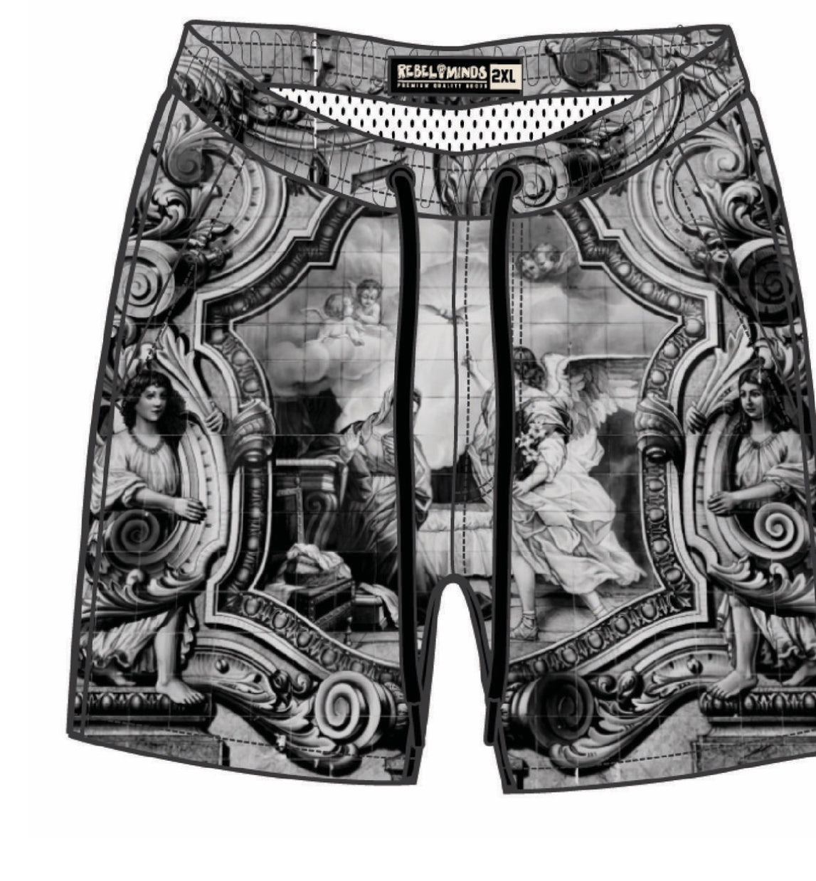 REBEL MASTERPIECE BOARD SHORTS BLACK 978